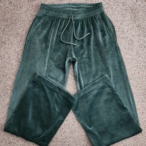 PINK green velvet pants